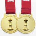 Venta caliente china medallas de metal de fútbol de oro de competición personalizada 24k